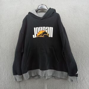 Jordan Sweatshirt Mens XXL Black Gray Trim‎ Double Graphic Pullover Hoodie